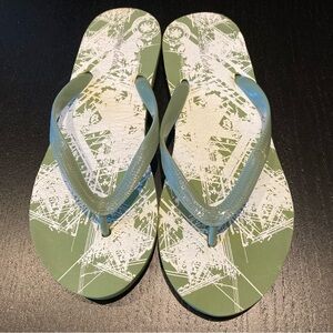 Caribbean cartel Olive Embossed Design mens Flip- Flops
